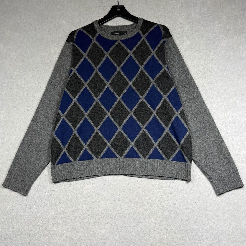 Metropolitan View Pullover Sweater Soft Stretchy Men’s Large 100% Cashmere